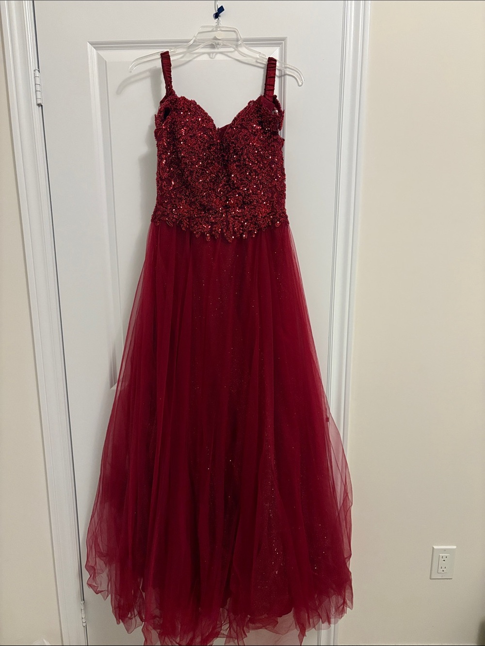 Cinderella Burgundy Sequin Tulle Dress for Girls